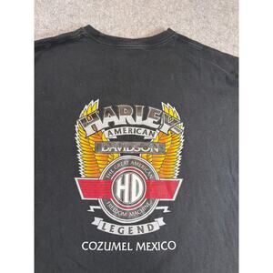 Harley Davidson Cozumel Mexico Shirt Mens Black Motorcycle Biker Grunge 2XL